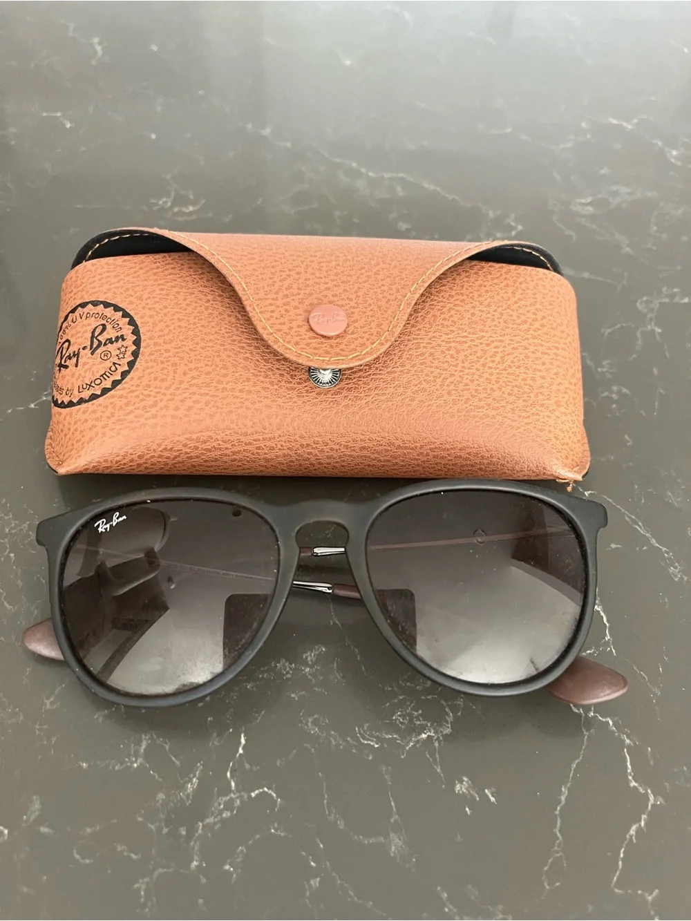 Ray-Ban Women’s Black Frame Sunglasses with Brown Case